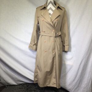 Womans Vintage Tan Trench Raincoat Double Breasted, No Size